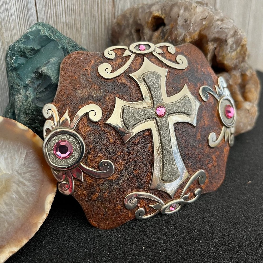Hand crafted Rustic Cross Belt Buckle